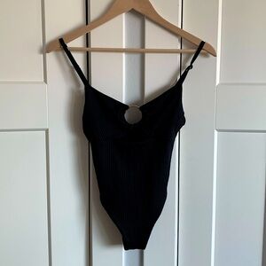 Vitamin A Bedette Bodysuit/Swimsuit - Black EcoRib - Size S/6